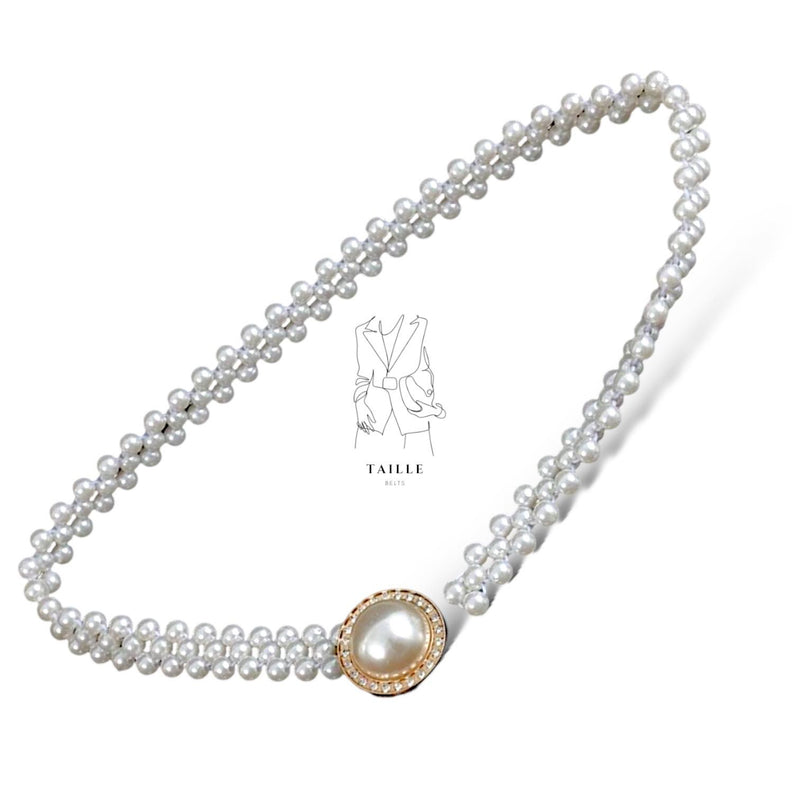 TAILLE Pearl Chain Interlocking Adjustable Dressy Belt