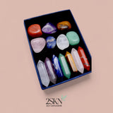 2SKN 14pcs Natural Stone Crystal Healing Set