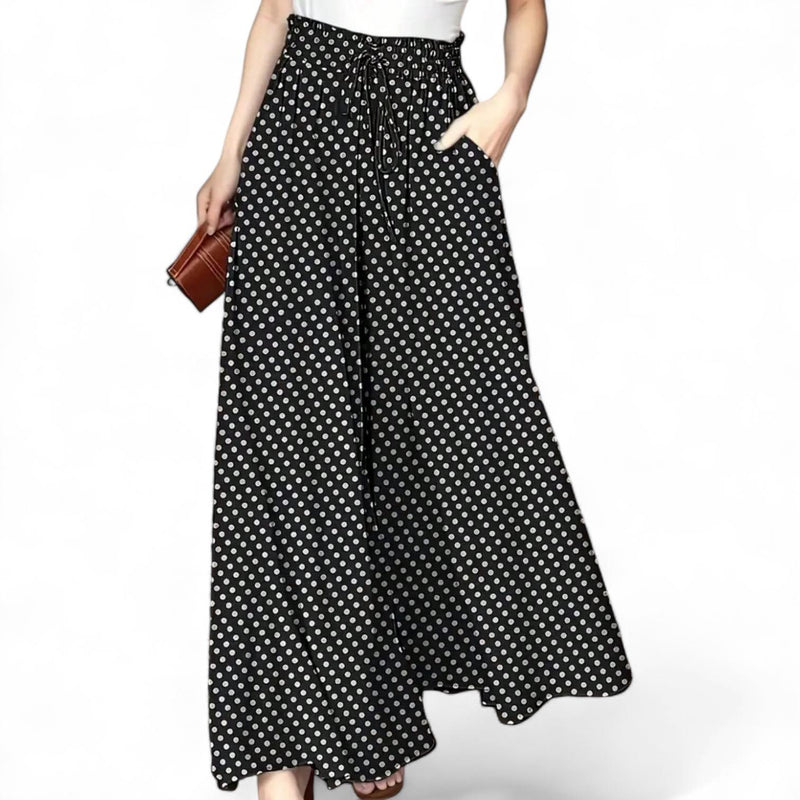 GYPSY Dainty Polka Wide Leg Loose Pants w Pockets