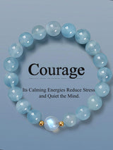 BLING Aquamarine Calming Charm Bead Bracelet