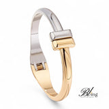 BLING Two Tone Gold Silver Minimalist Bangle Bracelet