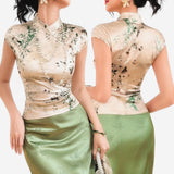 GYPSY Eastern Elegant Floral Cheongsam Top