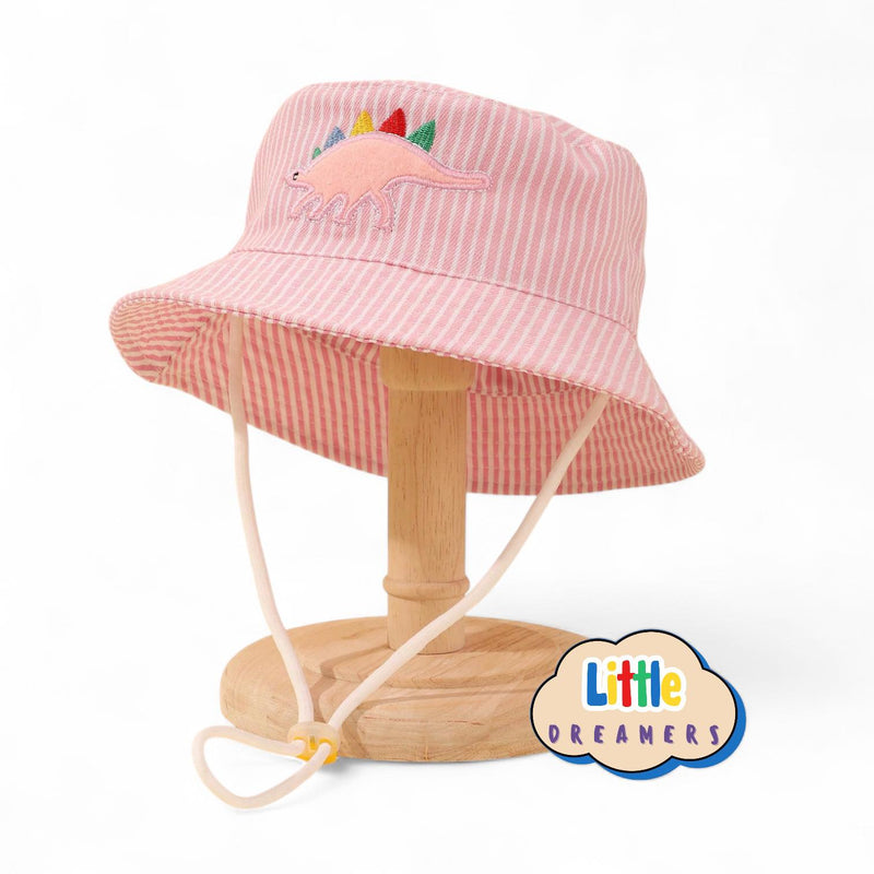 LITTLE DREAMERS Stripes Dino Patch Cute Bucket Hat 2-3Y