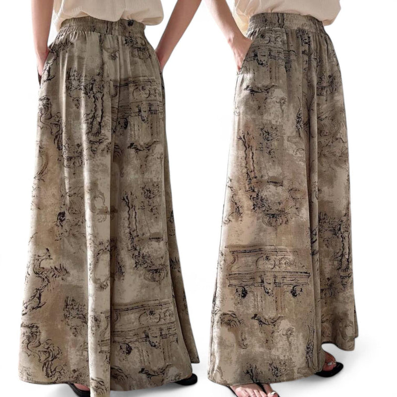 GYPSY Abstract Floral Printed Loose Wide Leg Pants