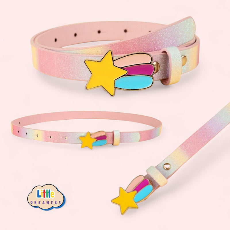 LITTLE DREAMERS Rainbow Color Cute Buckle Kids Belt