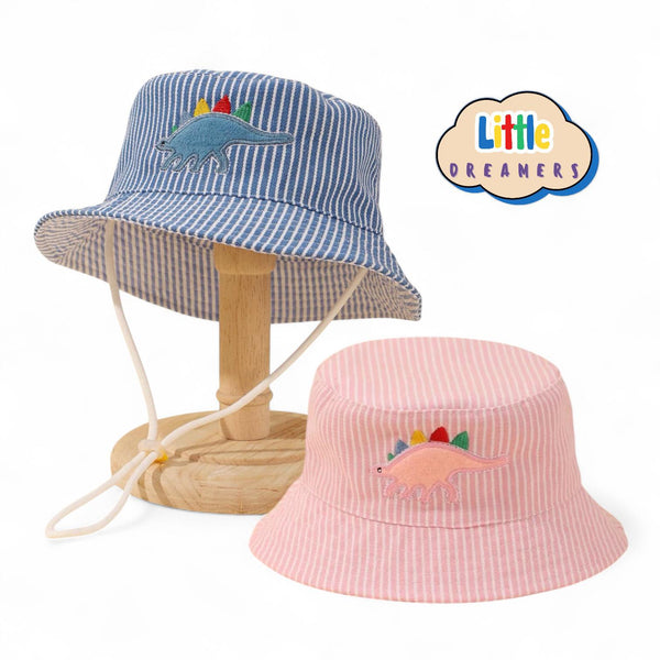 LITTLE DREAMERS Stripes Dino Patch Cute Bucket Hat 2-3Y