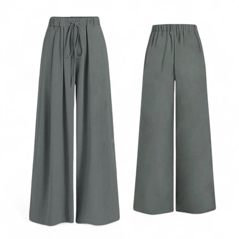 BLK Lounge Elastic Drawstring Textured Wide Leg Pants