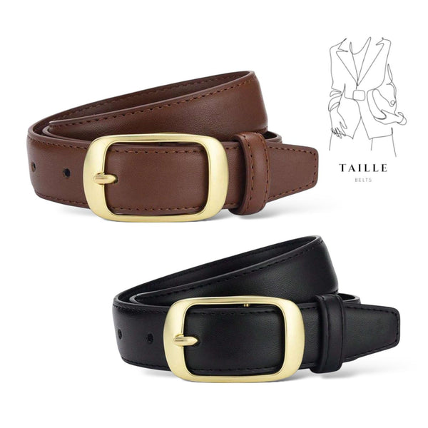 TAILLE Classic 1.1” Metal Buckle Classic Leather Waist Belt