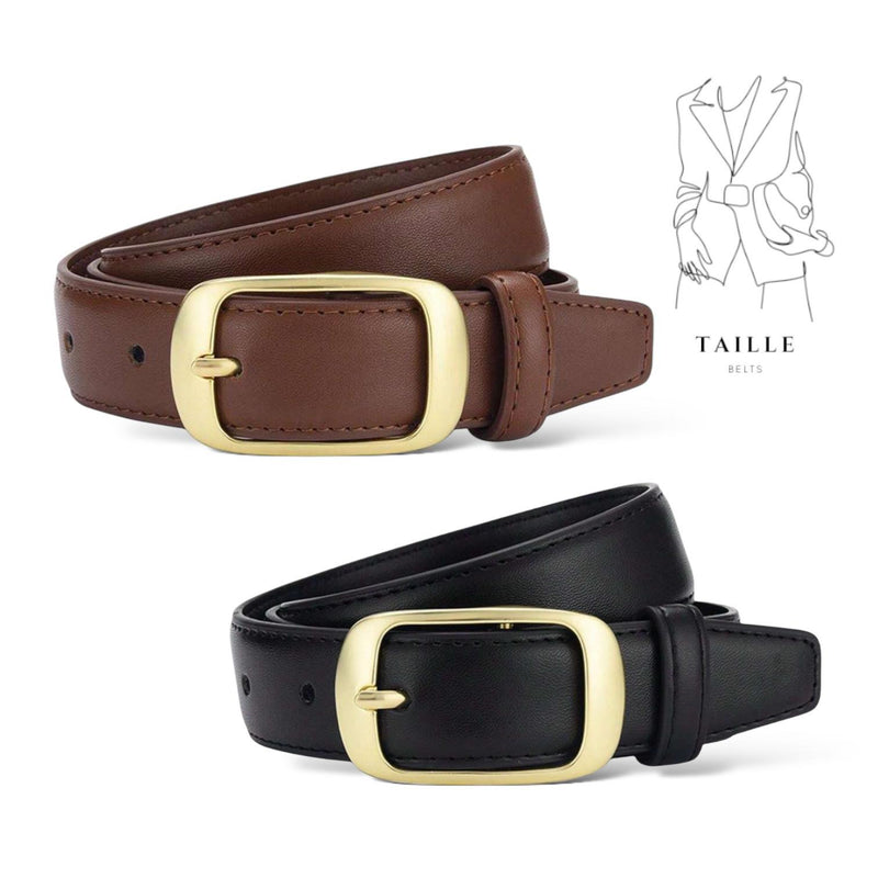 TAILLE Classic 1.1” Metal Buckle Classic Leather Waist Belt