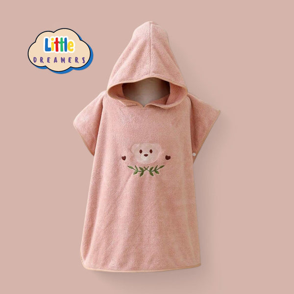 LITTLE DREAMERS Soft Fluffy Quick Dry Hooded Bath Towel Robe for Kids