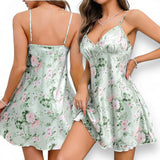 SWEET DREAMS Sage Floral Satin Cami Night Dress