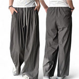 BLK Woven Wide Leg Drawstring Pants with Pockets