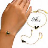 BLING Heart Minimalist 18k Gold Plated Chain Bracelet