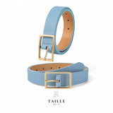 TAILLE Colored Leather Gold Buckle Dressy Leather Belt