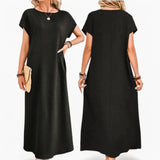 BLK Texture Woven Batwing Long Lounge Dress