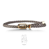 TAILLE Braided Leather Metal Buckle Skinny Colored Belt