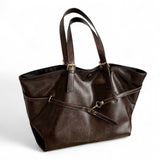 BOLSO Vintage Large Leather Commuter Tote Bag