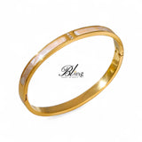 BLING Pearl Stainless Steel Minimalist Bangle Bracelet