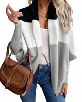 LOOM Knitted Color Block Warm Long Sleeves Cardigan