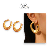 BLING Abstract Gold Plated Stainless Steel Fashion Earrings