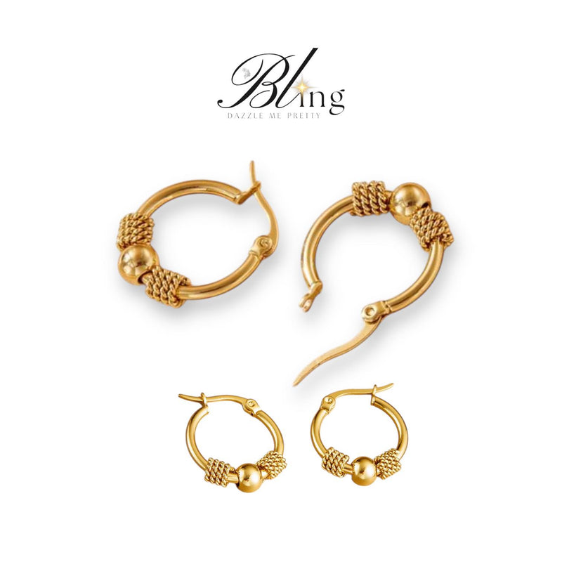 BLING Mini Hoops Vintage Classic Pair of Earrings