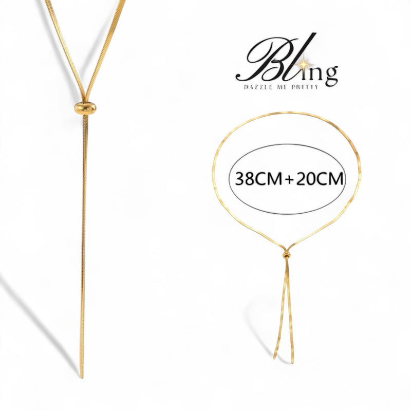 BLING Snake Chain Minimalist Necklace Gold Plated