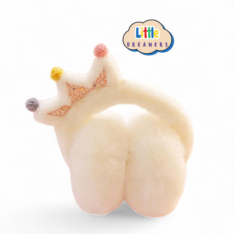 LITTLE DREAMERS Cute Crown Ear Plush Warm Earmuffs for Kids