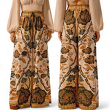 GYPSY Boho Tropical Printed Drawstring Wide Leg Loose Pants