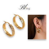 BLING Mini Hoops Vintage Classic Pair of Earrings