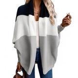 LOOM Knitted Color Block Warm Long Sleeves Cardigan