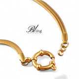 BLING Snake Bone Chain Minimalist 18k Gold Plated Necklace