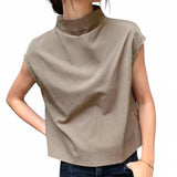 GBOSS Woven Mock Neck Work Wear Top