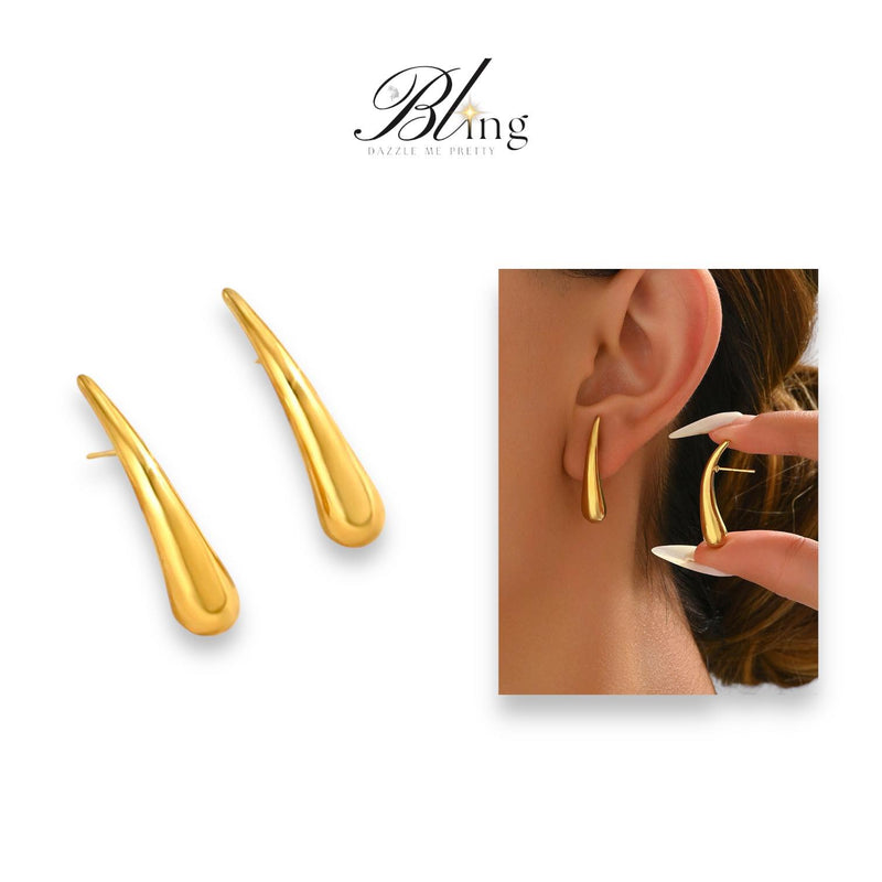 BLING Abstract Gold Plated Stainless Steel Fashion Earrings