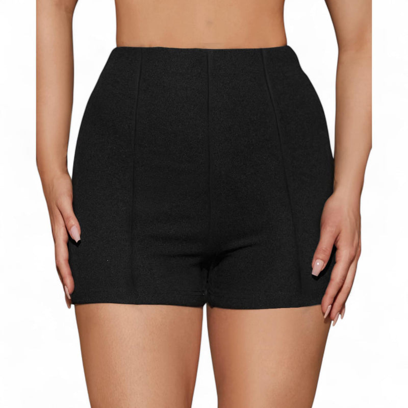 BLK High Waist Seam Detail Fitted Shorts