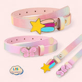 LITTLE DREAMERS Rainbow Color Cute Buckle Kids Belt