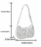 BOLSO Vintage Printed Nylon Baguette Bag