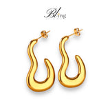 BLING Abstract Gold Plated Stainless Steel Fashion Earrings