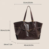 BOLSO Vintage Large Leather Commuter Tote Bag