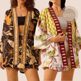 GYPSY Boho Abstract Print Loose Short Kimono