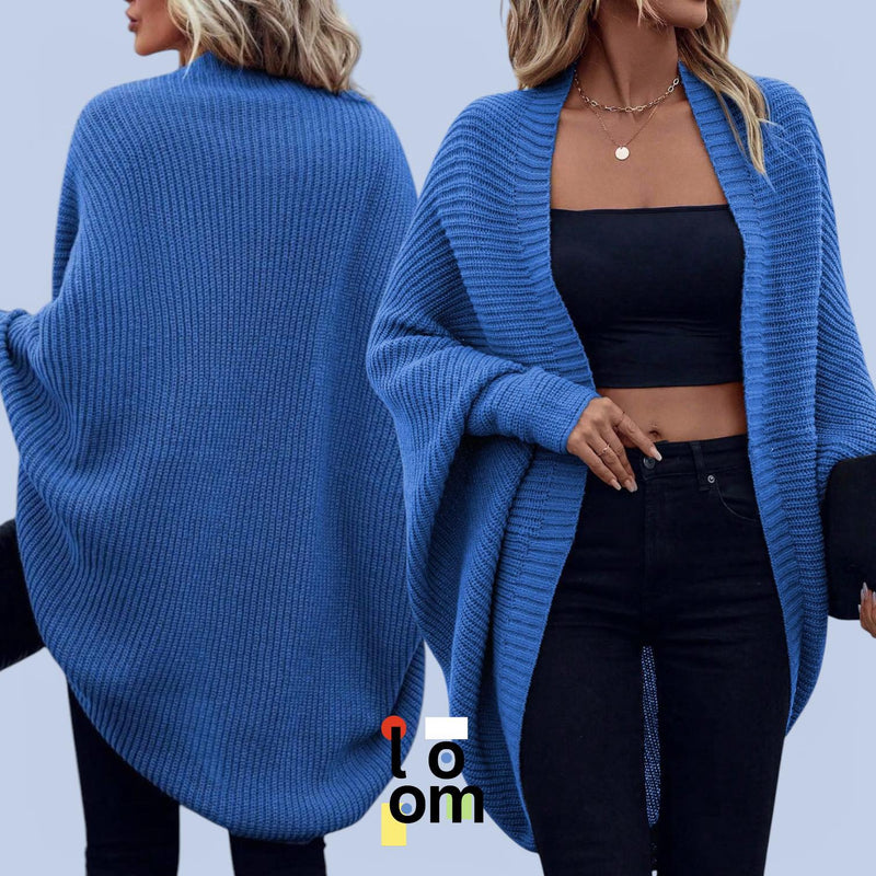 LOOM Daily Knitted Colored Batwing Long Sleeve Cardigan