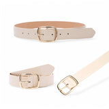 TAILLE Colored Leather Gold Buckle Dressy Leather Belt