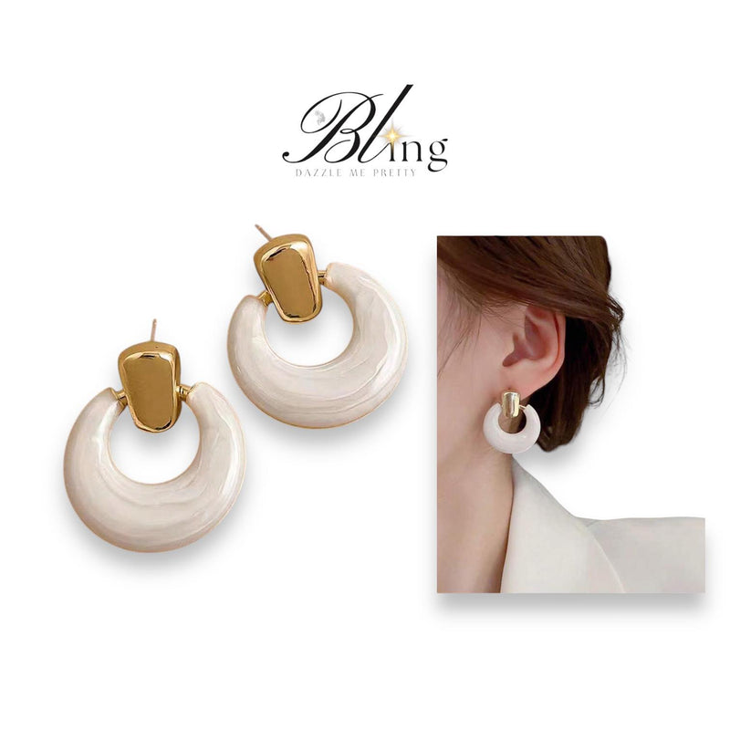 BLING Two Tone Elegant Vintage Bespoke Pair of Earrings