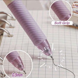 CRAFTY 4pcs Set Purple Dainty Floral 0.5mm Fine Point Gel Pen