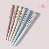 CRAFTY 6pcs Set Morandi Colors Motivation Printed Soft Touch Gel Pen