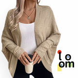 LOOM Check Pattern Knitted Cardigan Open Loose Sweater