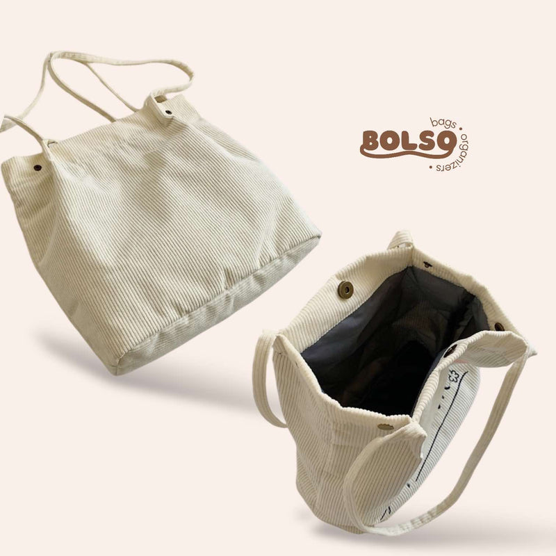 BOLSO Corduroy Cute 3D Tote Bag