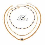 BLING 3pc Layering Evil Eye Necklace Set