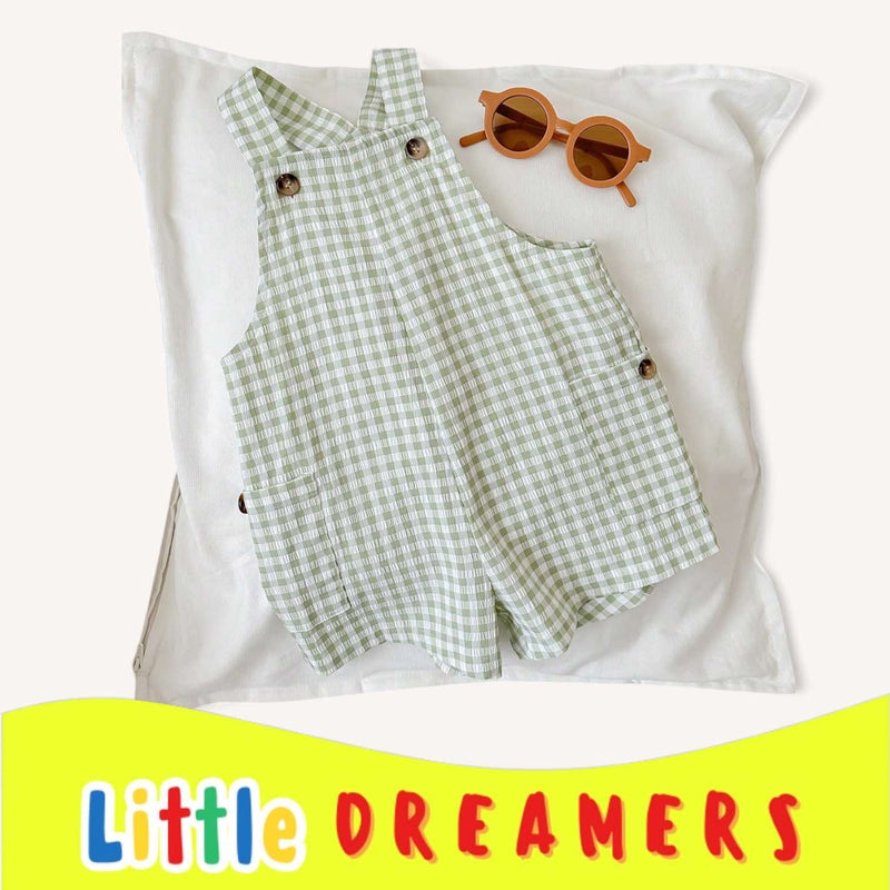 LITTLE DREAMERS Preppy Summer Plaid Romper