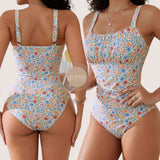 GYPSY Swim Ruched Floral One Piece Swimsuit