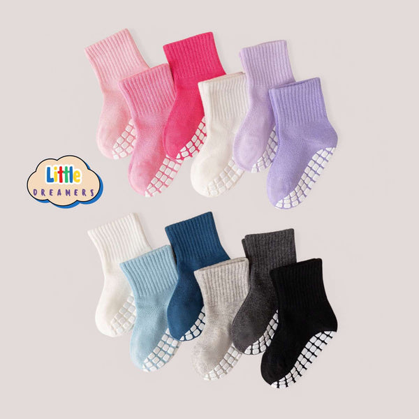 LITTLE DREAMERS 6pairs Non Slip Colorful Baby Kids Socks